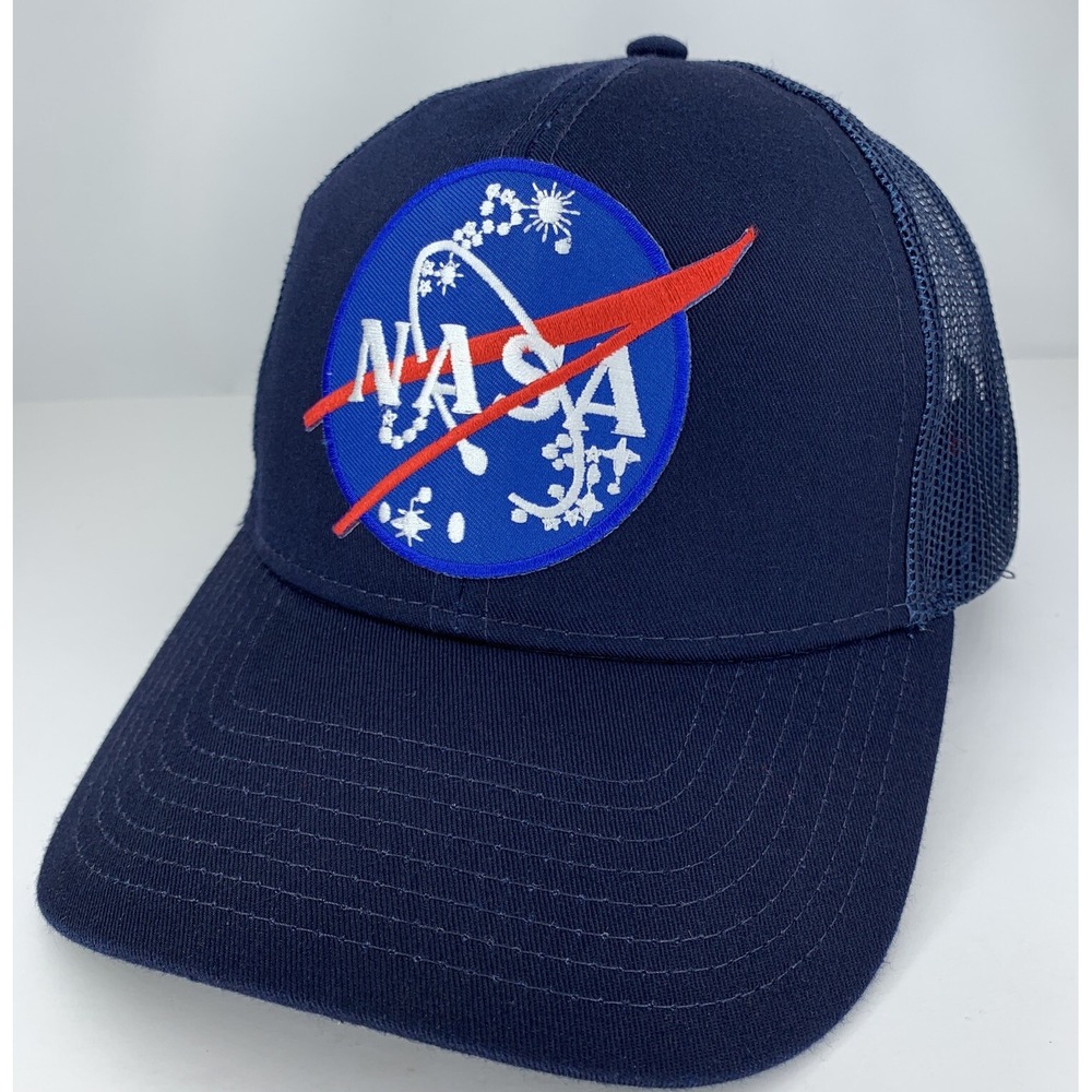NASA Trucker Hat Blue Adjustable Snapback Mesh Otto Baseball Cap